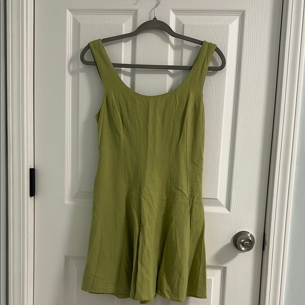 Japna Mini Elegant Green Sleeveless Dress